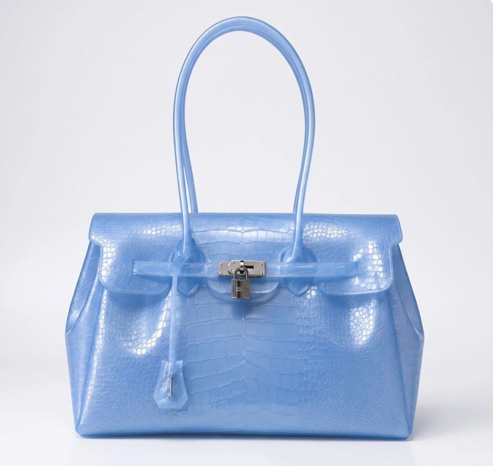 (NEW) Jelly Croco Bag – Azure