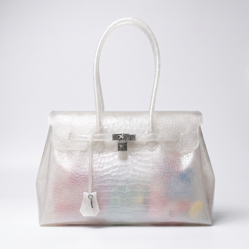 (NEW) Sac Jelly Croco – Ivory